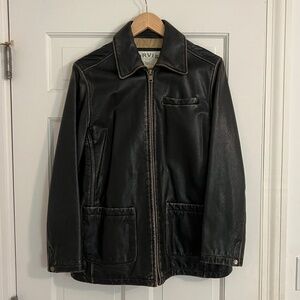 Vintage Women's Distressed Leather Jacket by Orvis Size Small